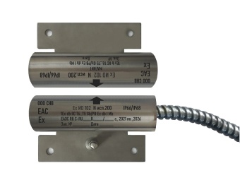 Магнито-контакт Ех ИО102 N исп.251 (торцевой), с постоянно присоединенным кабелем в металлорукаве (штатно кабель 2х0,75 - 1м), 1Ex d IIC T6 Gb / РB Ex d I Mb АТФЕ.425119.171