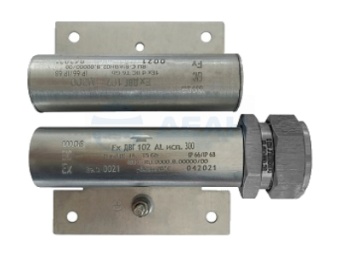 Магнито-контакт Ех ДВГ102 Al исп.300, с магнитом М-200, с постоянно присоединенным кабелем в металлорукаве, 1E