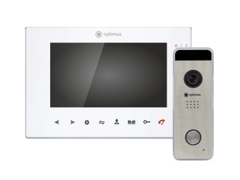 Optimus Комплект видеодомофона VMH-7.1 (w) + DSH-1080 (сереб.)_v.1