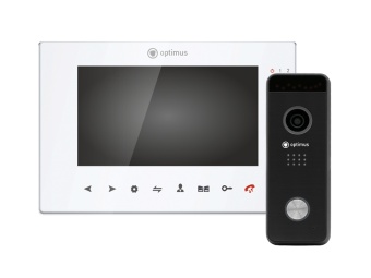 Optimus Комплект видеодомофона VMH-7.1 (w) + DSH-1080 (черный)_v.1